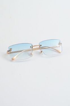 Kapin Ferix Dikdörtgen Metal Tasarım Güneş Gözlüğü - Mavi