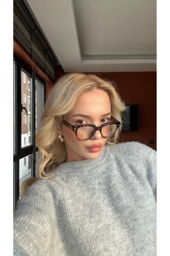 Angel Eyes Leopar Desenli Köşeli Mavi Işık Korumalı Bilgisayar ve Kitap Okuma Gözlüğü – UV400 Koruma