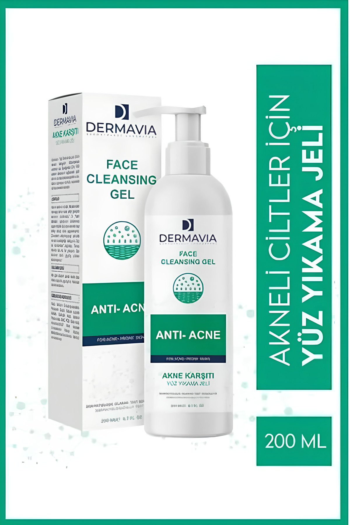 Dermavia Akne Karşıtı Yüz Yıkama Jeli 200 ml - Salisilik Asit & Zinc PCA ile Cilt Temizliği