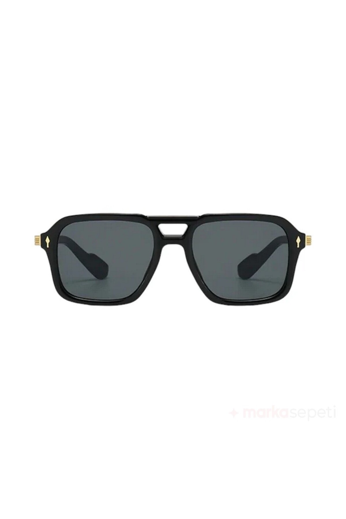 Markasepeti Orijinal Kemik Çerçeveli Gold Çizgi Detaylı Uniseks Güneş Gözlüğü (CE BELGELİ UV400 KORUMALI) - Görsel 2