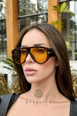 Eyesofia Baptın Ford Vintage Leopar Çerçeveli Unisex Güneş Gözlüğü