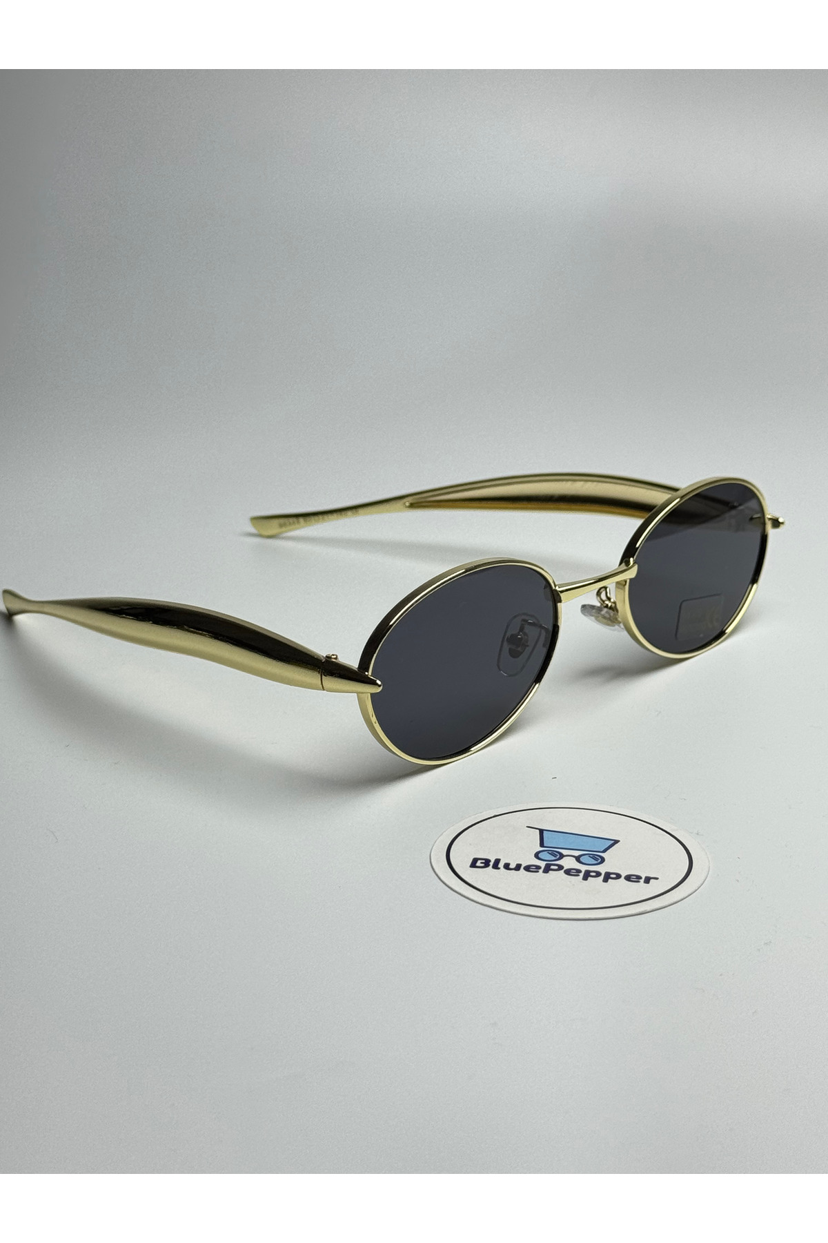BluePepper Botela v2 | Güneş Gözlüğü Gold Çerçeve Siyah Cam Renk 57-21-140 - Görsel 3
