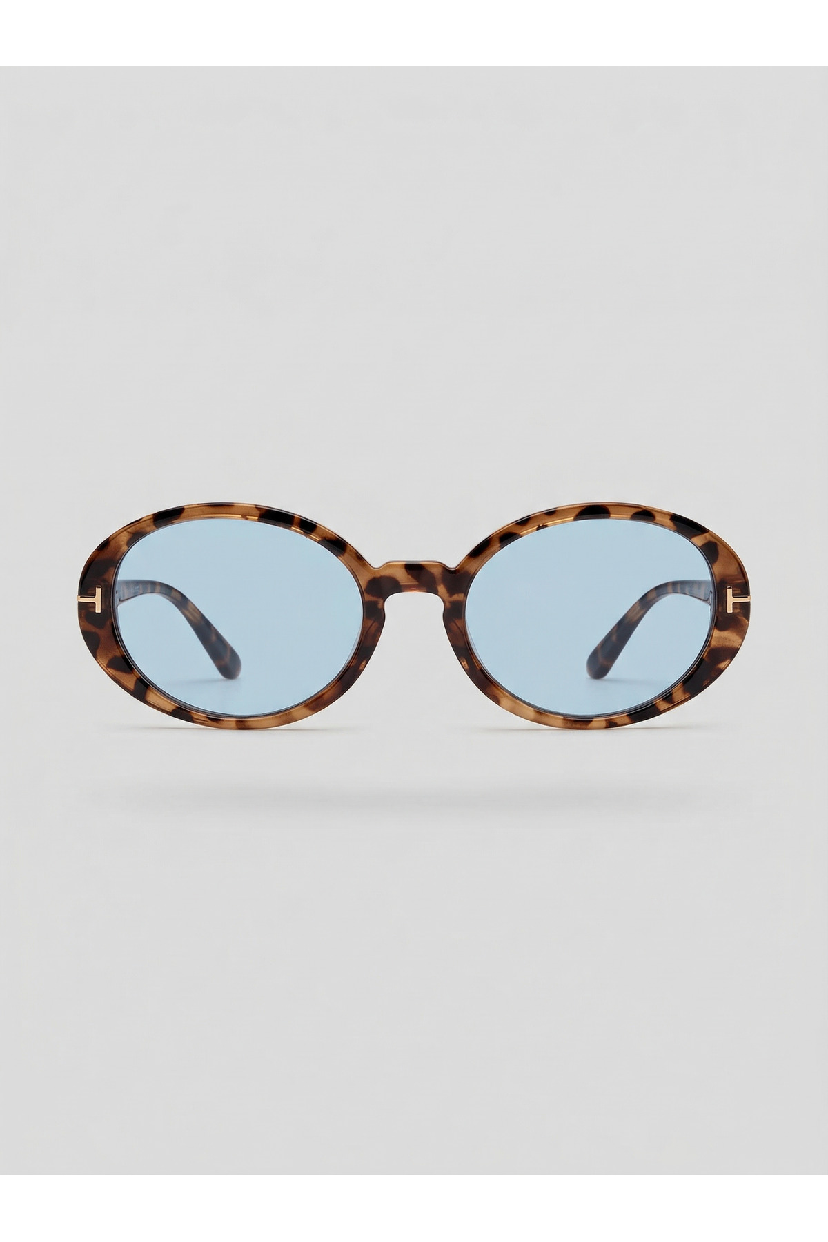 VEGA EYEWEAR Lille Oval Elips Leopar Desenli MAvi Camlı Trend Model Güneş Gözlüşü 58 18 145 - Görsel 2