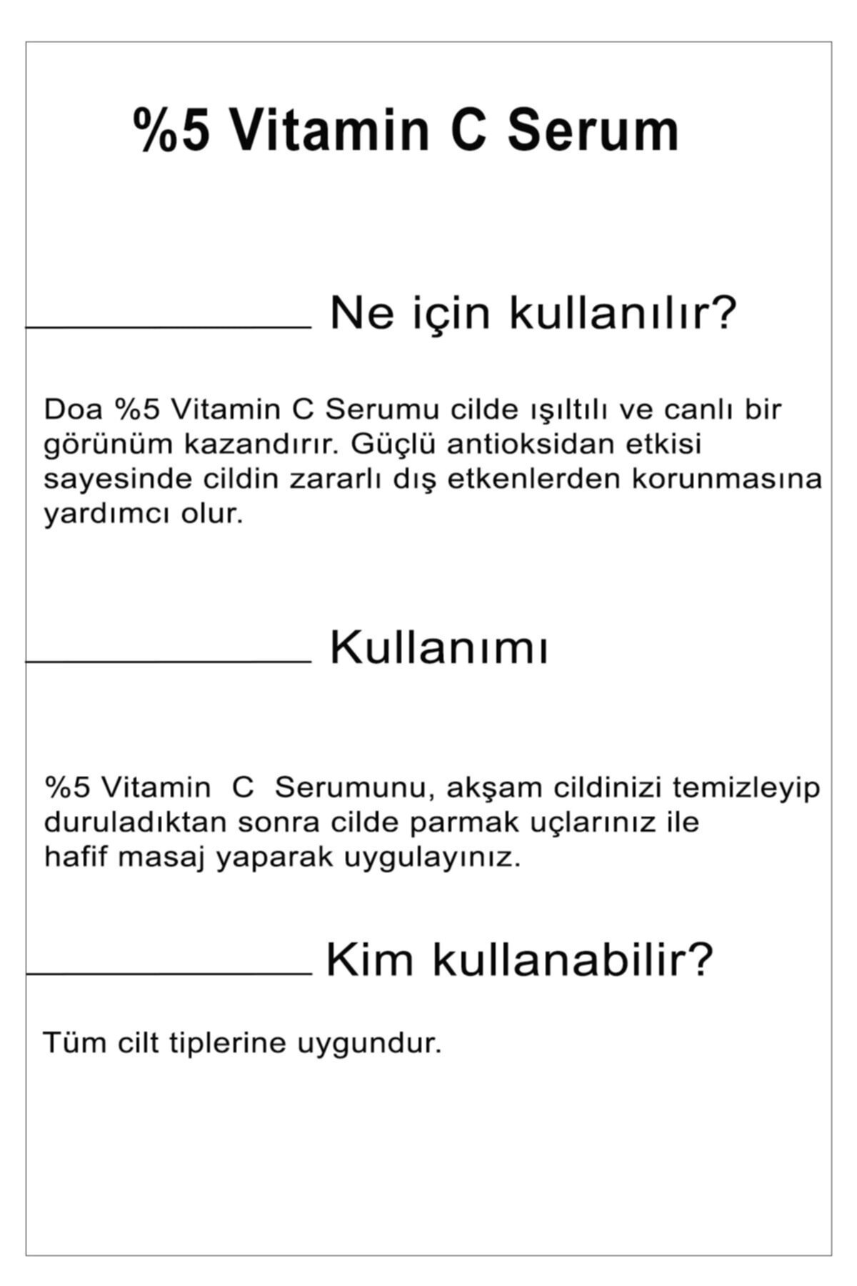 DOA KOZMETİK Doa Kozmetik C Vitamini %5 Serum - Görsel 3