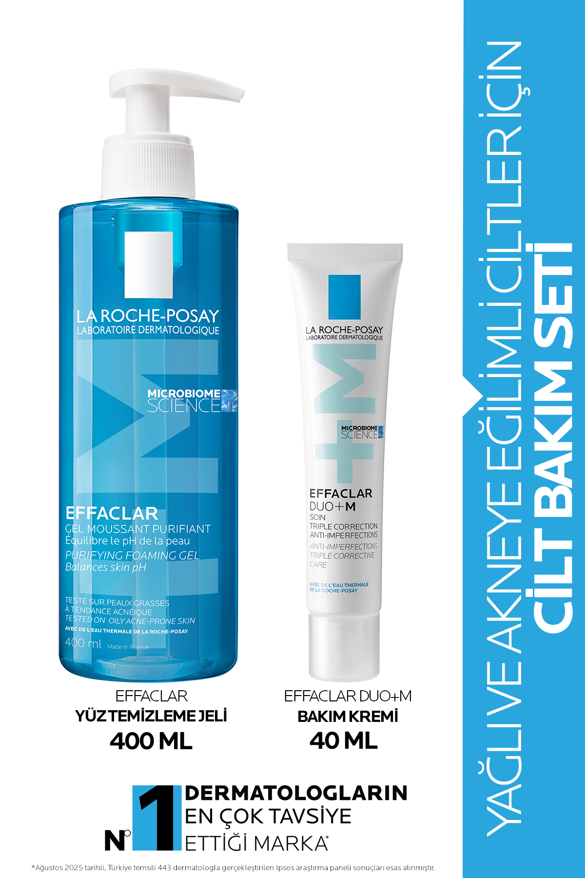 La Roche Posay Yağlı ve Akneye Eğilimli Ciltler için Cilt Bakım Seti: Effaclar Temizleme Jeli & Duo+M Bakım Kremi