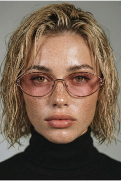 TARSS Pera Pembe Metal Oval Güneş Gözlüğü | Retro Vintage | UV400