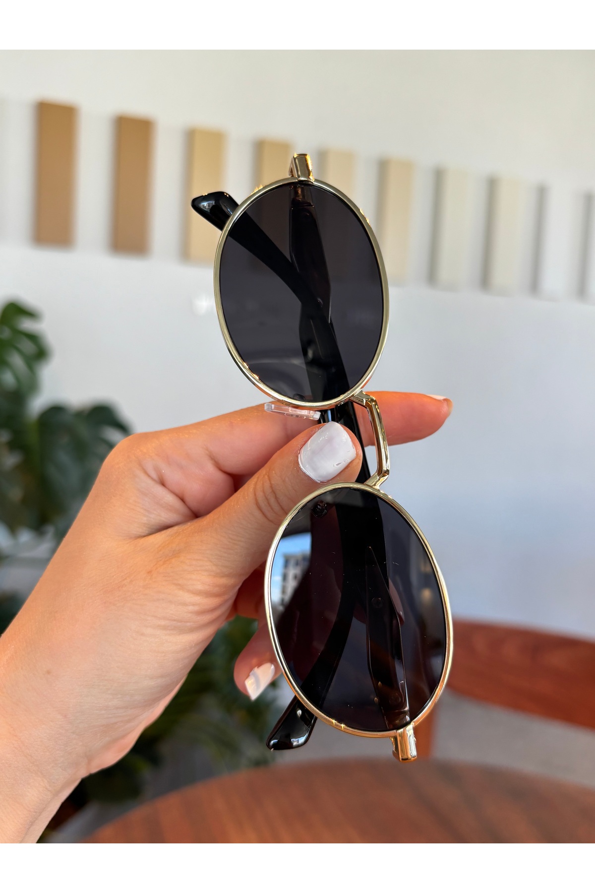 funeyes Paris Pr Oval Metal Elips Uv400 Lüx Gold Güneş Gözlüğü - Görsel 3