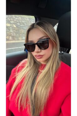 Angel Eyes Kadın Güneş Gözlüğü Selin Geometrik Siyah Çerçeve Siyah Cam