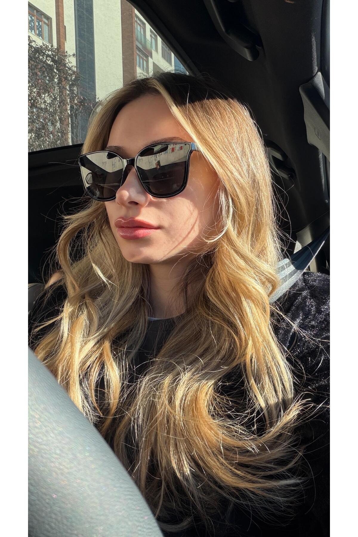 Angel Eyes Kadın Güneş Gözlüğü Selin Geometrik Siyah Çerçeve Siyah Cam - Görsel 2