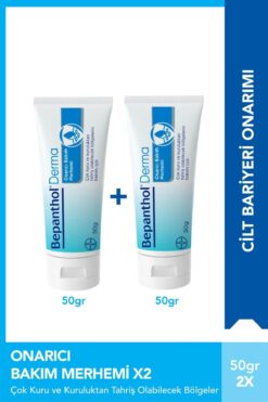 Bepanthol Onarıcı Bakım Merhemi 50 gr 2li Paket L Çok Kuru Ciltler Için Günlük Yoğun Nemlendirici, Vücut Bakım