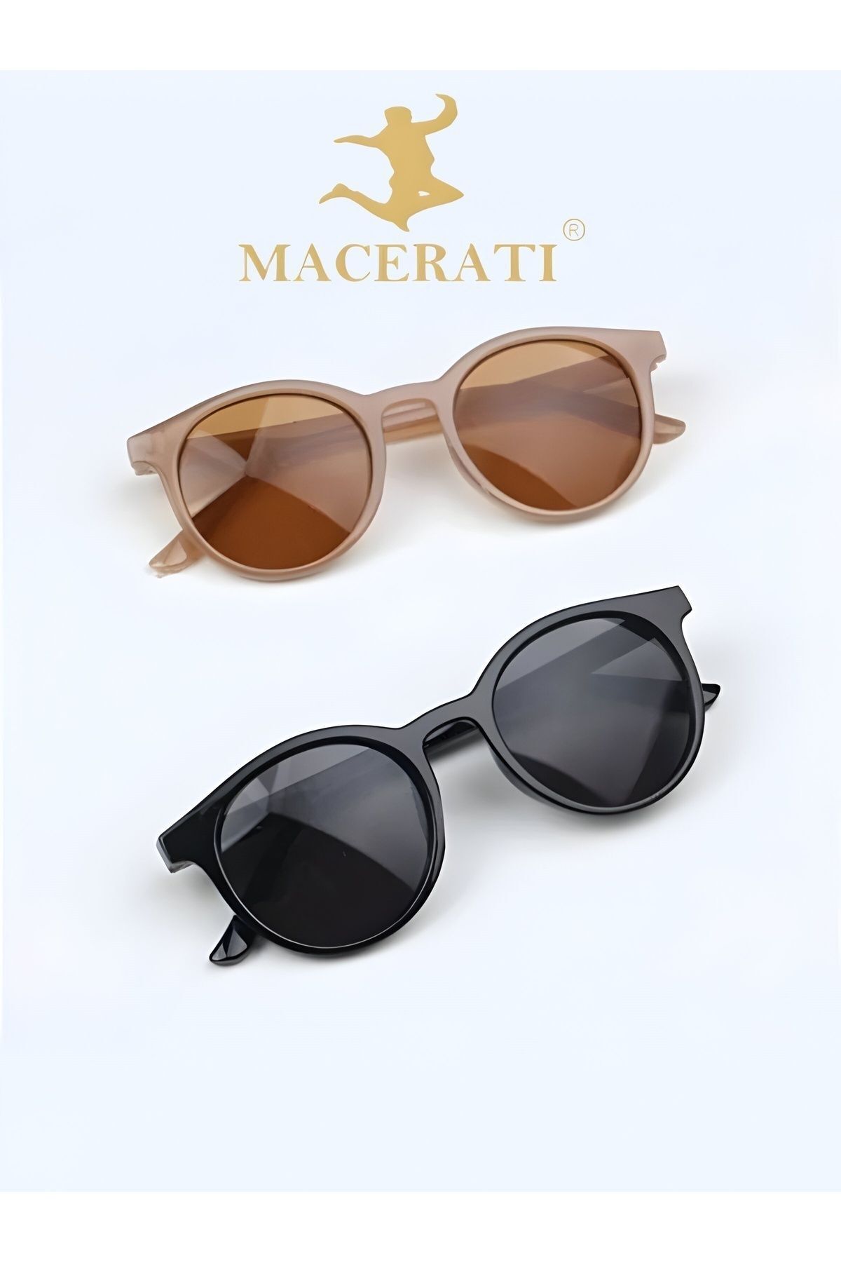 MACERATİ İkili Set Unisex Siyah Nude Uv400 Güneş Gözlüğü