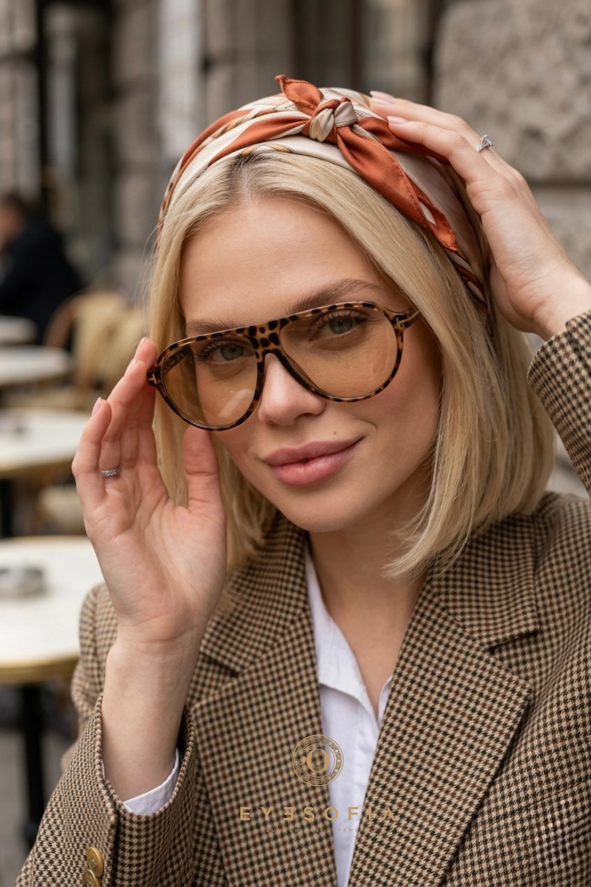 Eyesofia Clara Unısex Vintage Kahverengi Çerçeveli Yeşil Güneş Gözlüğü