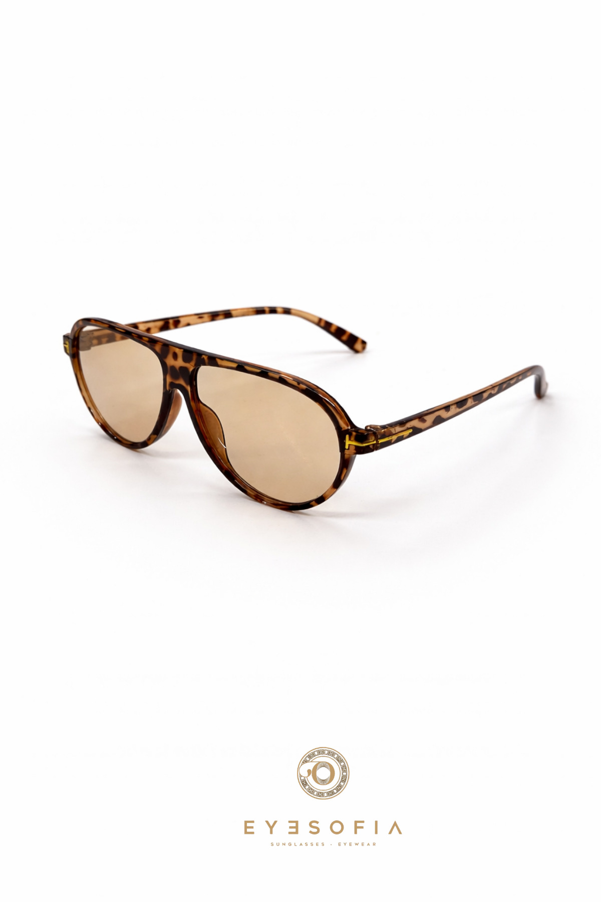 Eyesofia Clara Unısex Vintage Kahverengi Çerçeveli Yeşil Güneş Gözlüğü - Görsel 3