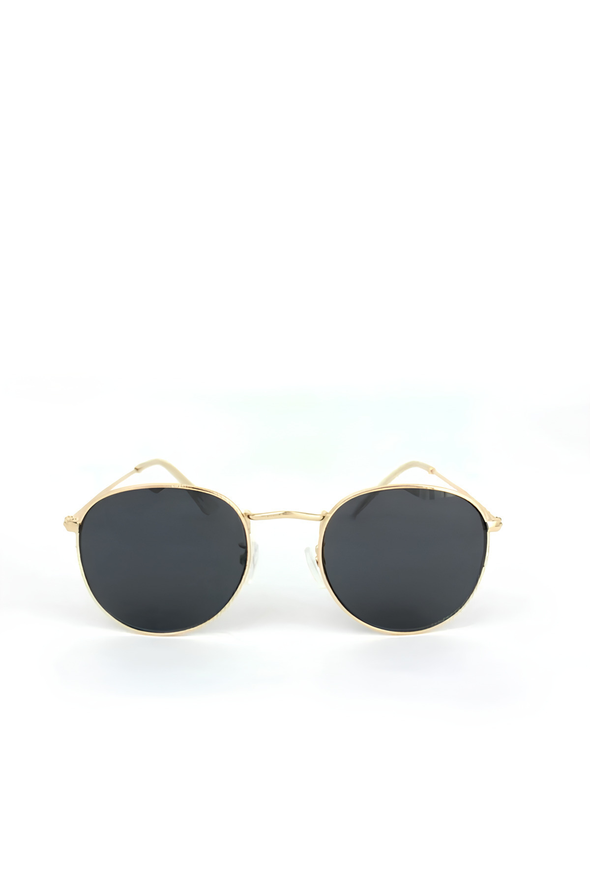 Chunky Frame Unisex Round Gold Siyah Oval Güneş Gözlüğü - Görsel 3