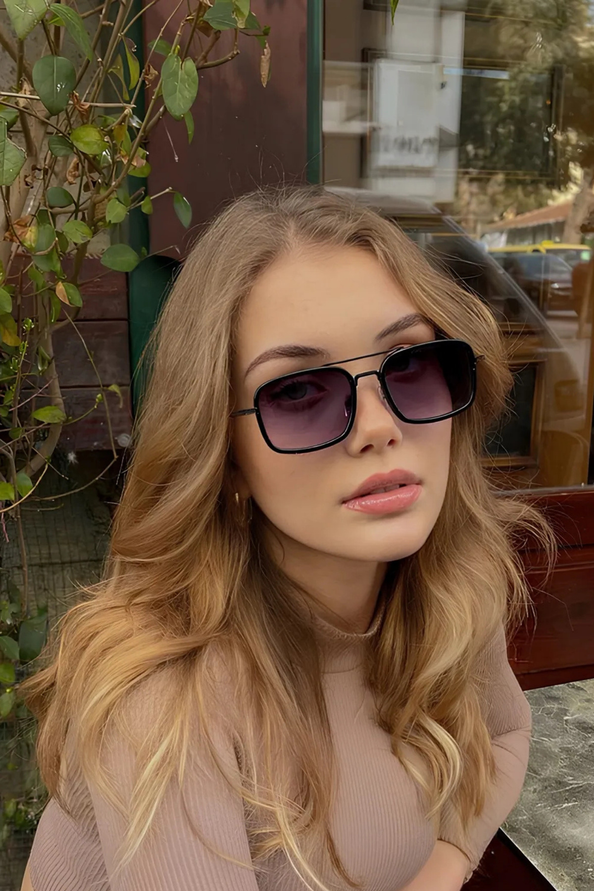 MACERATİ Gaza Unisex Siyah Dikdörtgen Metal Uv400 Güneş Gözlüğü - Görsel 2