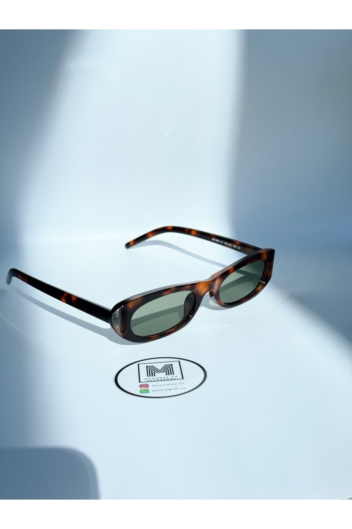 MOONMEE Yesel Güneş Gözlük - Unisex Güneş Gözlüğü Leopar / Yeşil UV400 Korumalı