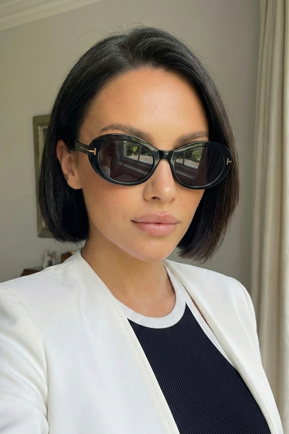 REN EYEWEAR Siena Kadın Siyah çerçeve modern popüler Oval Güneş Gözlüğü – Aksesuar Detaylı Uv400 - Görsel 2