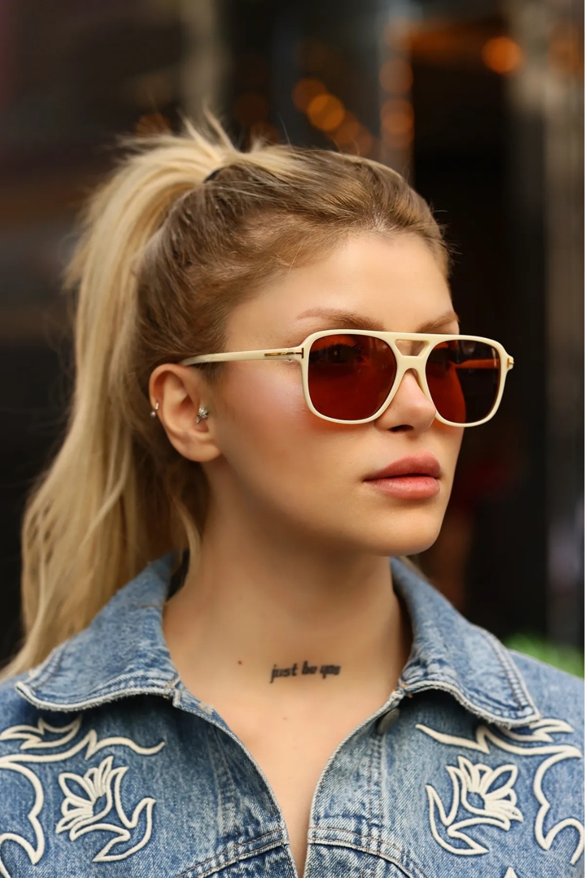 Nilu Moda Handy Krem Kahverengi Güneş Gözlüğü