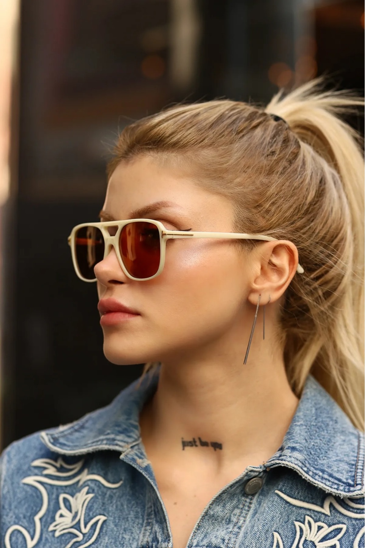 Nilu Moda Handy Krem Kahverengi Güneş Gözlüğü - Görsel 2