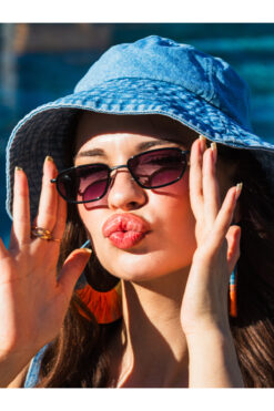 Angel Eyes Minimal Geometrik Tasarım Siyah Çerçeve Siyah Cam Güneş Gözlüğü Kadın%Erkek CE BELGELİ UV400