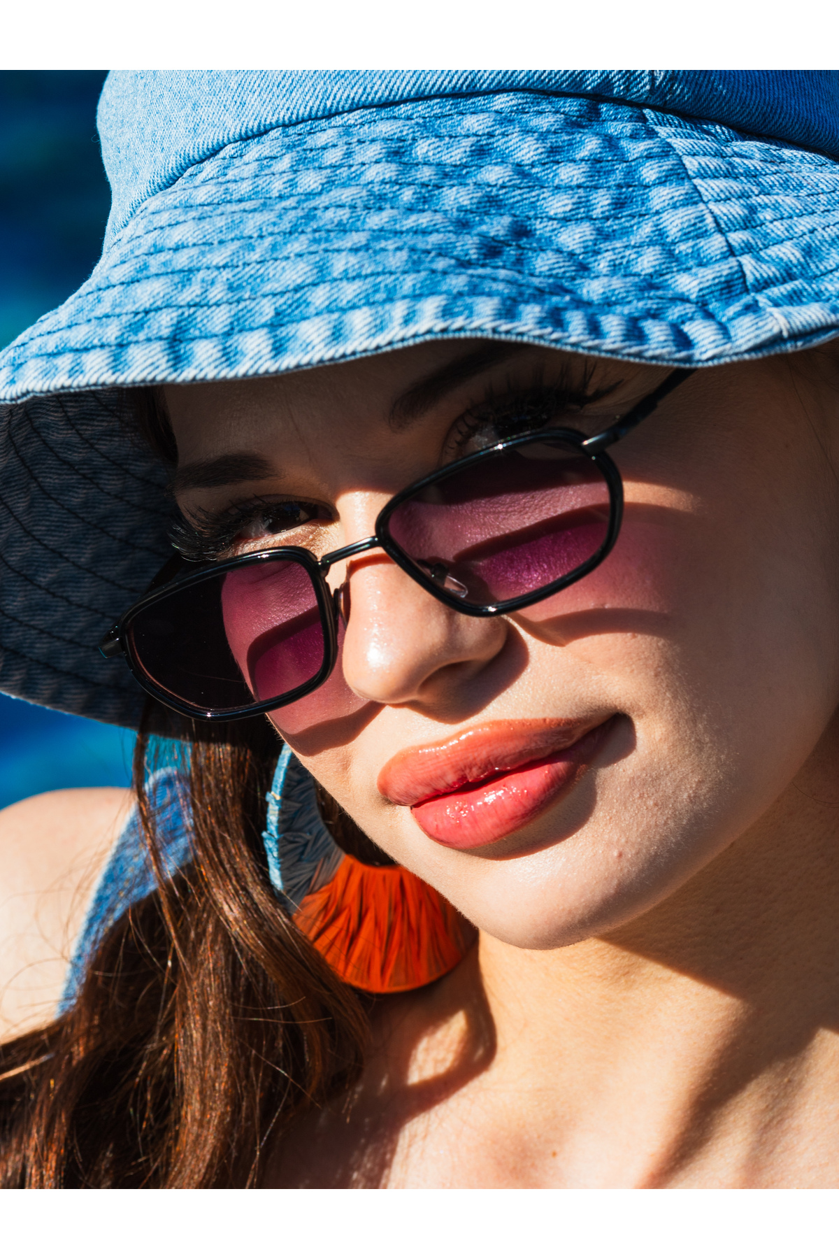 Angel Eyes Minimal Geometrik Tasarım Siyah Çerçeve Siyah Cam Güneş Gözlüğü Kadın%Erkek CE BELGELİ UV400 - Görsel 3