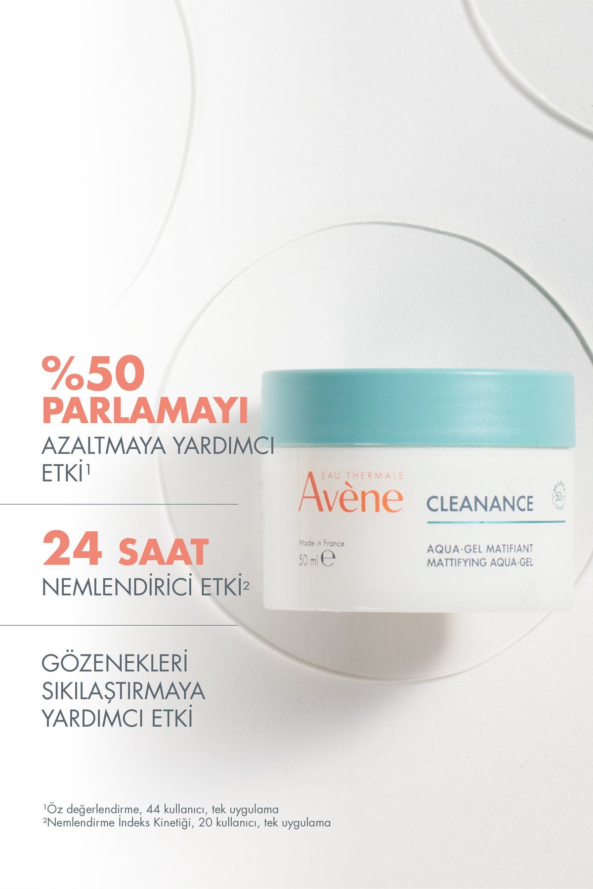 Avene Cleanance Aqua Gel Matlaştırıcı ve Gözenek Sıkılaştırıcı Nemlendirici Jel Krem 50 ml - Görsel 2