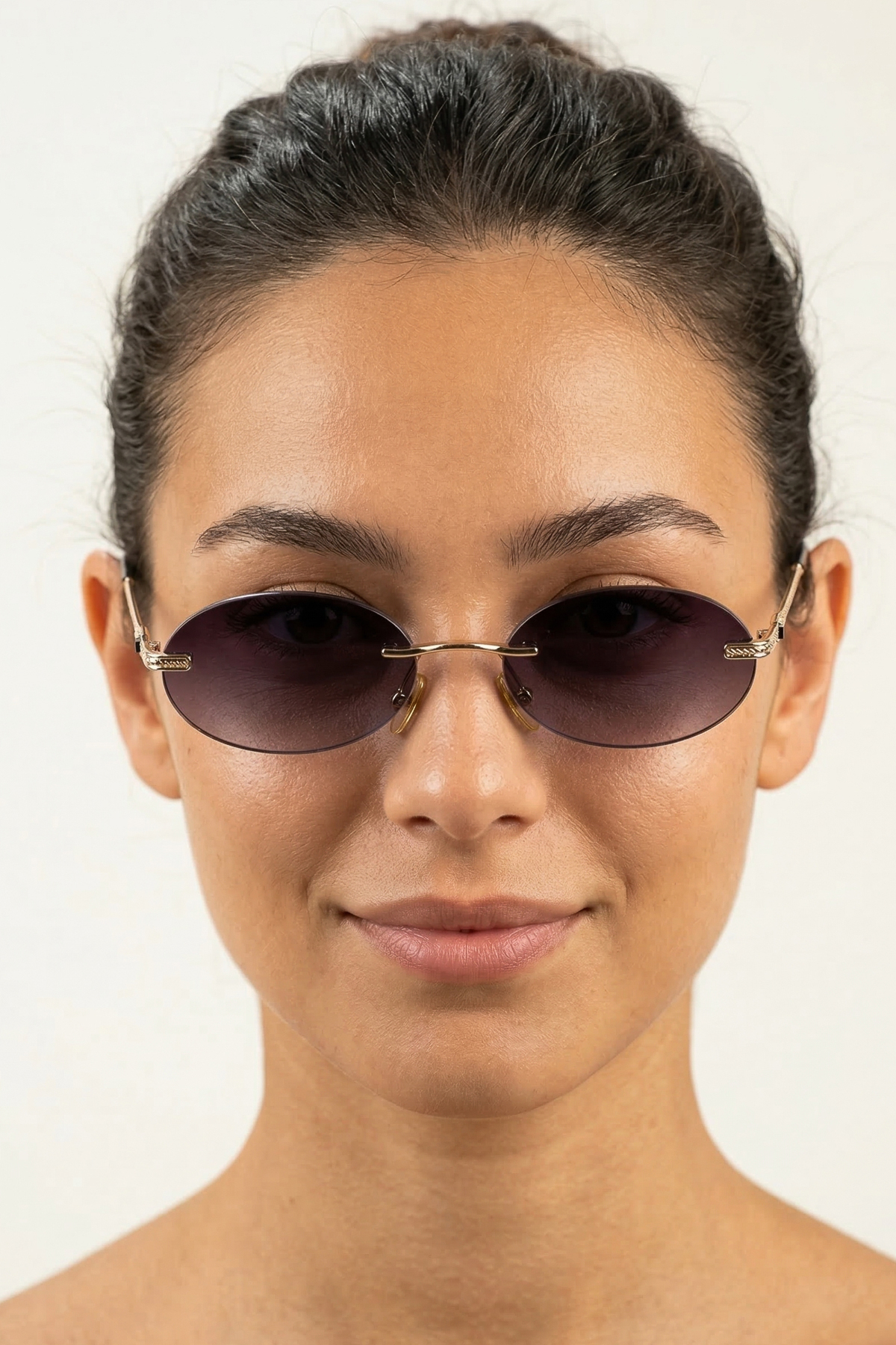 TARSS Merlin Oval Çerçevesiz Kadın Güneş Gözlüğü | Şık Retro