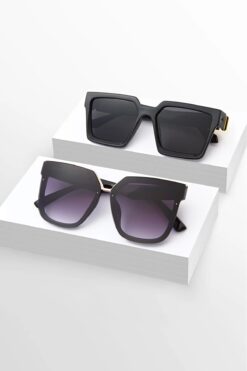 ModaLucci 2li Kare Selin Siyah Kadın Fırsat Seti Güneş Gözlüğü