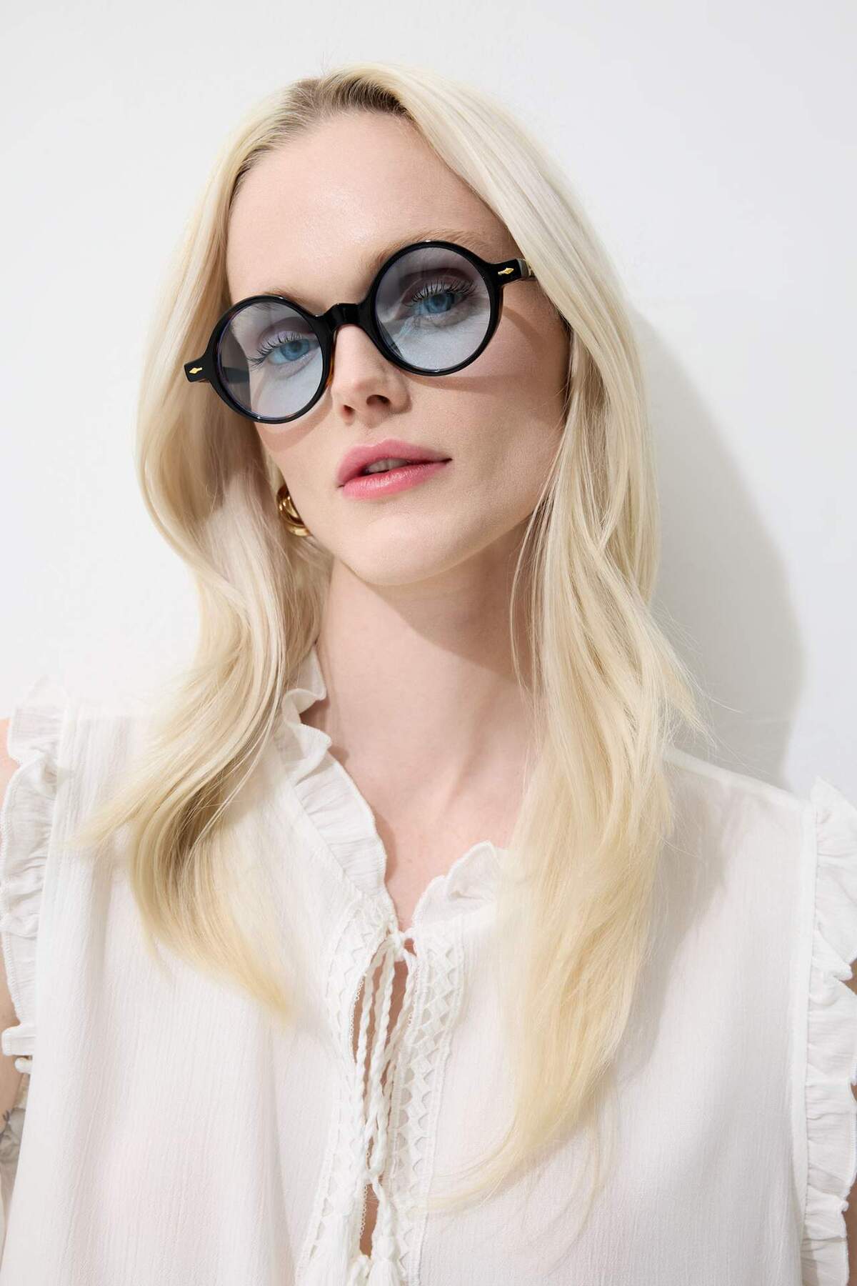 DeFacto Kadın Yuvarlak Şeffaf Plastik Çerçeve Degrade Cam UV Güneş Gözlüğü F0614AXNS