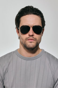 Polo Hill Unisex Siyah Polarize Camlı, Metal Çerçeveli Polis,Pilot Güneş Gözlüğü