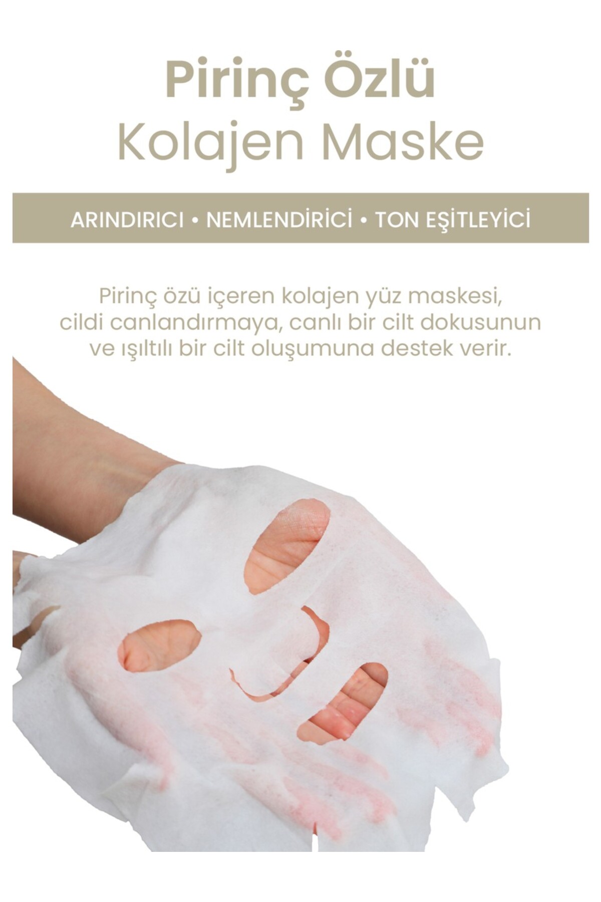 Dermal Arındırıcı, Nemlendirici Ve Ton Eşitleyici Pirinç Özlü Kollajen Maske 23 Gr 5 Adet - Görsel 3