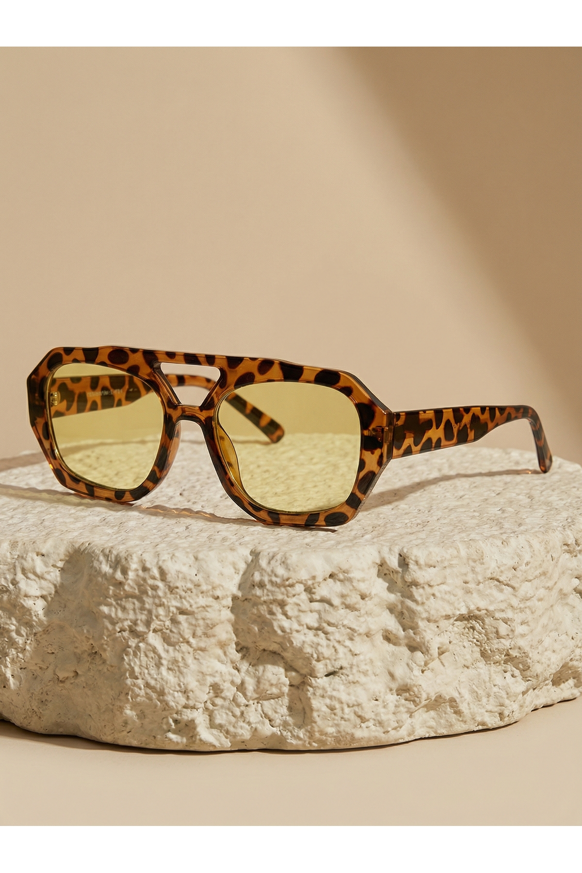 VEGA EYEWEAR Vehla Leopar Desen Sarı Renk Trend Gözlük Güneş Gözlüğü Renkli Cam Yeni Sezon Büyük Gözlük - Görsel 2