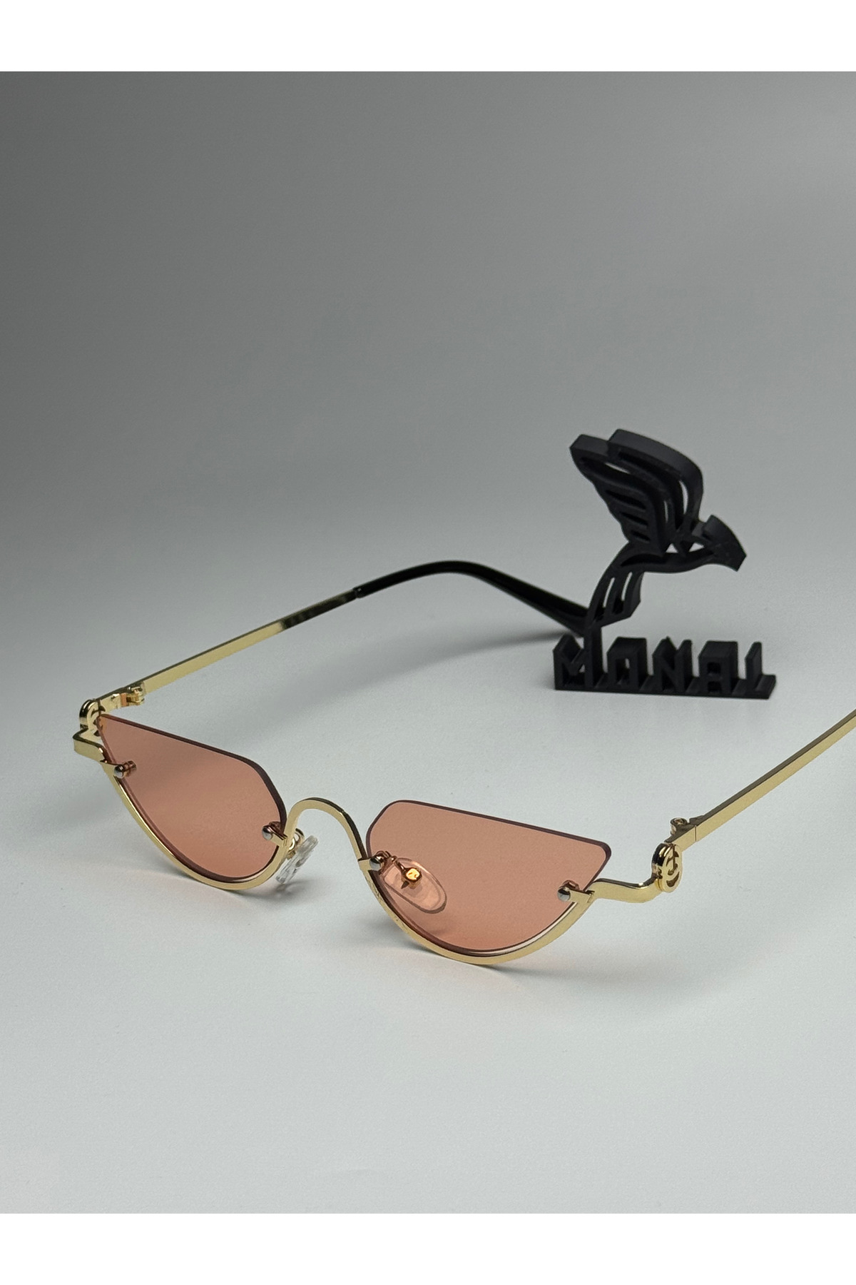 MONAL LUCCY PİNK GÜNEŞ GÖZLÜĞÜ Cateye Gold Çerçeve 52 Ekartman - Görsel 2