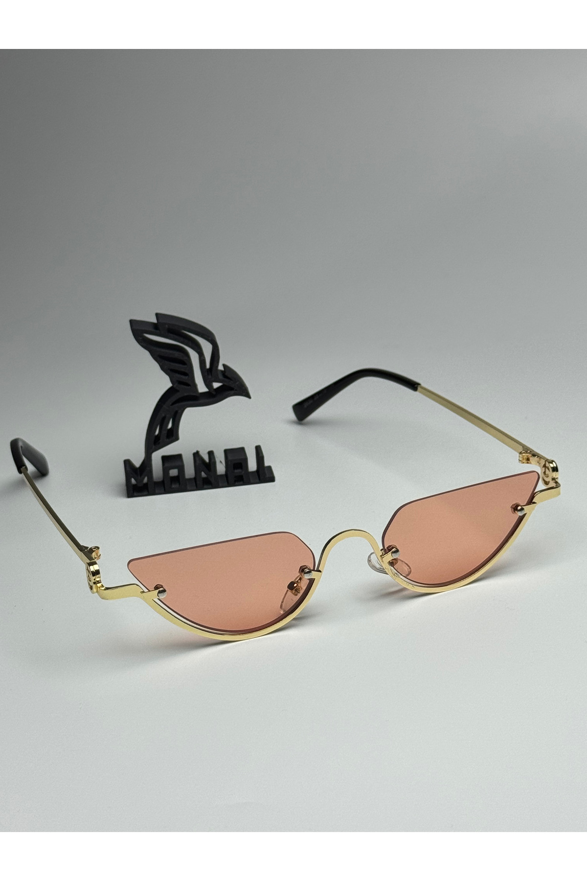 MONAL LUCCY PİNK GÜNEŞ GÖZLÜĞÜ Cateye Gold Çerçeve 52 Ekartman - Görsel 3