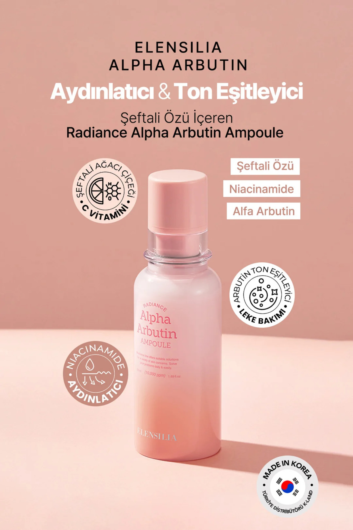 ELENSILIA Aydınlatıcı, Sıkılaştırıcı Arbutin Serum Radiance Alpha Arbutin Ampoule 50ml - Görsel 3