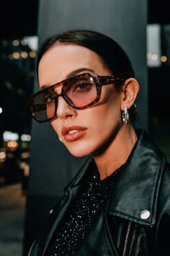 Eyesofia Wuhle Leopar Toz Pembe Unisex Güneş Gözlüğü