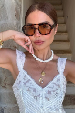 MACERATİ Wuhle Unisex Leopar Kahverengi Kare Güneş Gözlüğü