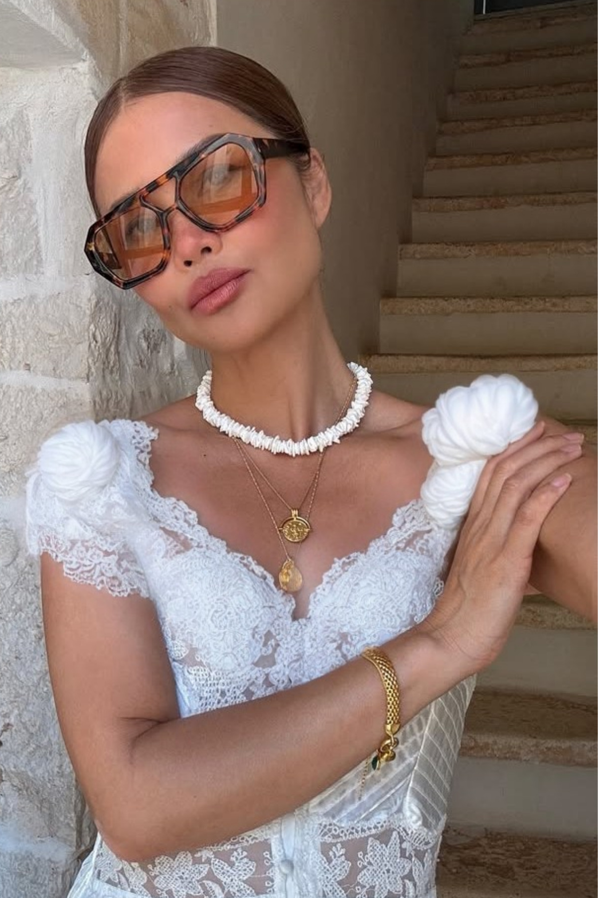 MACERATİ Wuhle Unisex Leopar Kahverengi Kare Güneş Gözlüğü - Görsel 3