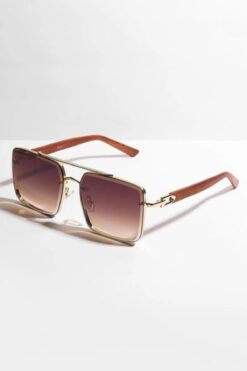 MACERATİ Door Yüksek Kalite Titanyum Kahverengi Unisex Güneş Gözlüğü