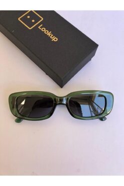 LOOKUP Yeşil Kare Dikdörtgen Vintage Retro Unisex Güneş Gözlüğü