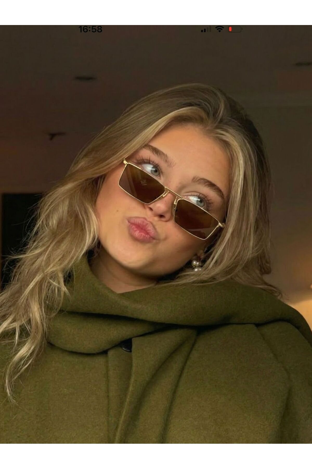 funeyes Lucien Dikdörtgen Metal Güneş Gözlüğü Unisex Trend Gözlük