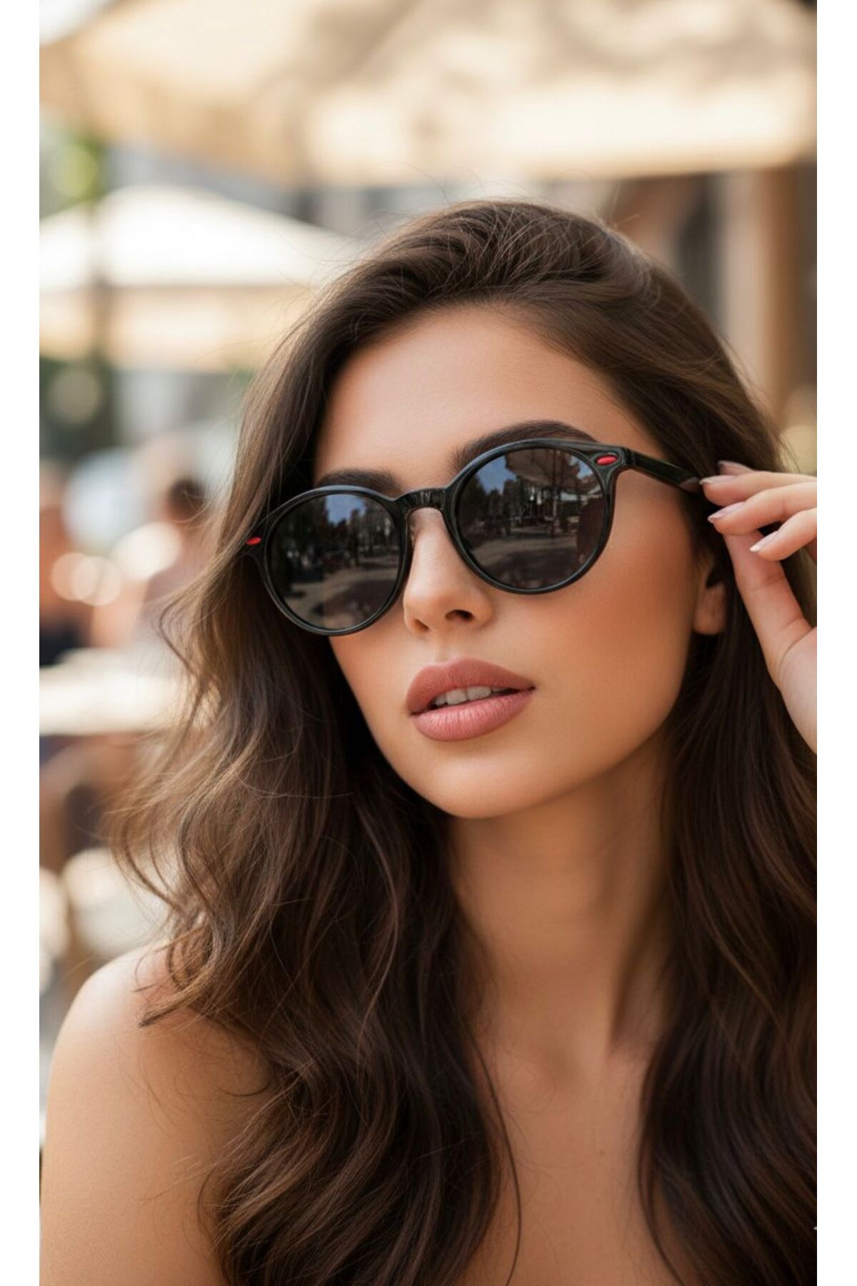LUPİX KADIN ERKEK ÜNİSEX KIRMIZI SAPLI KIRMIZI PİMLİ ÜNİSEX GÜNEŞ GÖZLÜĞÜ - Görsel 2