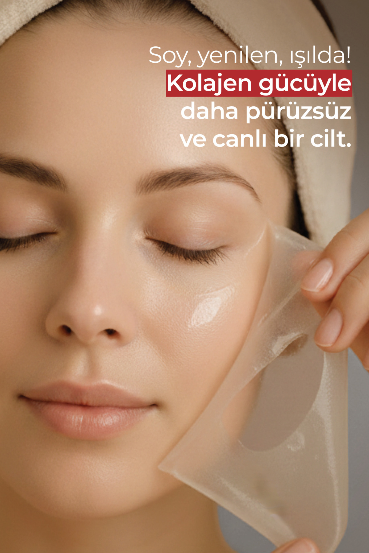 KNOWN. Collagen | Nemlendirici Gözenek Kırışıklık Karşıtı Kolajen Porselen Cam Cilt Soyulabilir Maske - Görsel 3