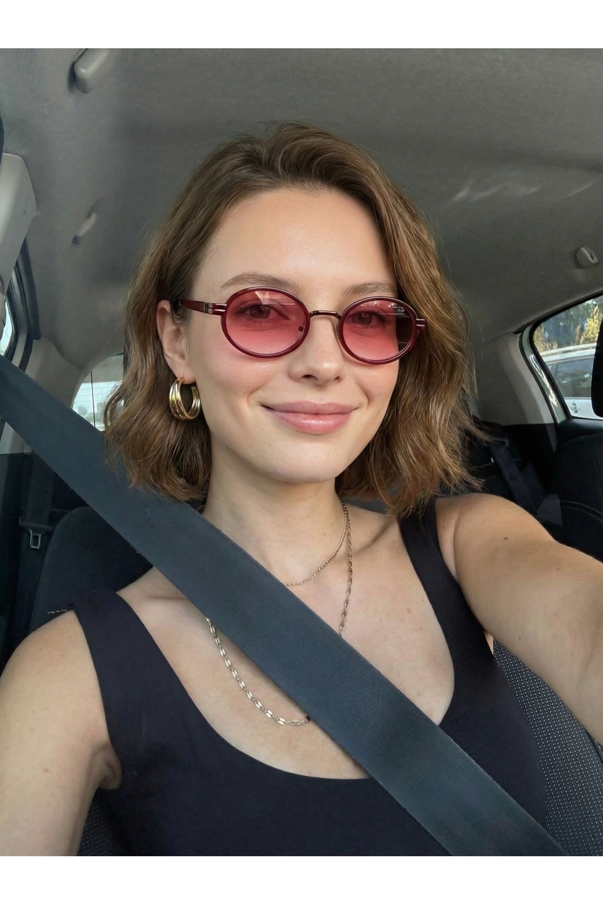 funeyes Max Bordo Oval Metal Elips Küçük Yüzler için Güneş Gözlüğü Premium