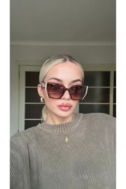 TomyHelf Leopar Desenli Kahve Degrade Cam Güneş Gözlüğü UV400 Korumalı Kalın Çerçeve Lüks Trend Model 2025