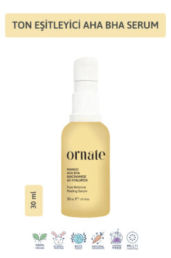ORNATE Gözenek, Siyah Nokta Ve Karşıtı Ton Eşitleyici Aha Bha, Niacinamide Cilt Bakım Serumu ,