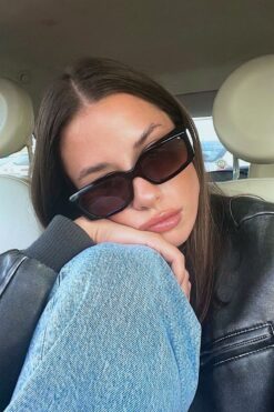 REN EYEWEAR Volt Kadın Siyah Dikdörtgen Güneş Gözlüğü - Kalın Çerçeve & UV400 Koruma