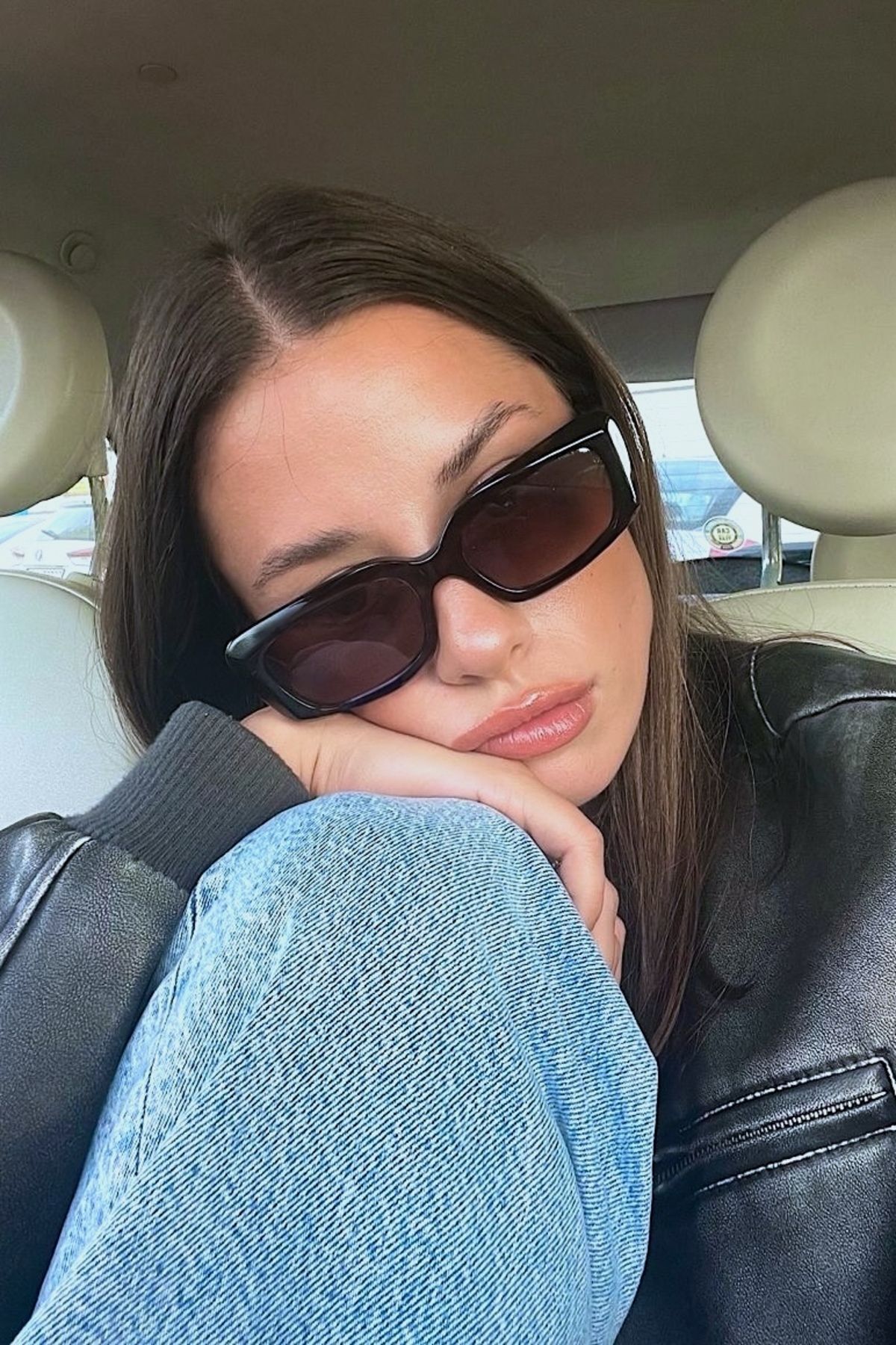 REN EYEWEAR Volt Kadın Siyah Dikdörtgen Güneş Gözlüğü - Kalın Çerçeve & UV400 Koruma