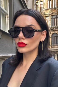 REN EYEWEAR SHANE SİYAH KLASİK PİLOT MODEL ÇERÇEVELİ GÜNEŞ GÖZLÜĞÜ UNİSEX