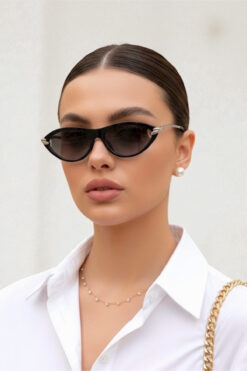 REN EYEWEAR REN Knopline metal saplı Cat Eye Kadın Güneş Gözlüğü | UV400, Metal Düğüm Sap Detay